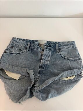 One Teaspoon Light Blue Rolled Denim Shorts